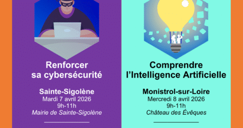 La Semaine Digit’all Ateliers numériques ouverts à tous Renforcer sa cybersécurité Sainte-Sigolène Mardi 7 avril 2026 9h-11h Mairie de Sainte-Sigolène Bas-en-Basset Jeudi 9 avril 2026 9h-11h Mairie de Bas-en-Basset _____________ Comprendre l’Intelligence Artificielle Monistrol-sur-Loire Mercredi 8 avril 2026 9h-11h Château des Évêques Saint-Pal-de-Mons Vendredi 10 avril 2026 9h-11h Médiathèque de St-Pal-de-Mons Ateliers collectifs gratuits et sur inscription : 07 64 45 47 93 / numerique.mfs@ville-beauzac.fr